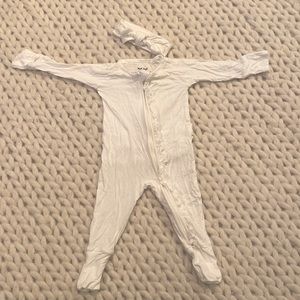 Little sleepies white one piece zip up pajamas